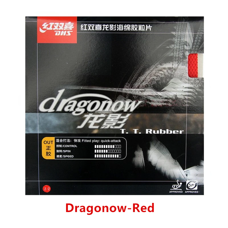 Red DHS dragonow, для настольного тенниса, резиновые прыщи, быстрая атака с губкой, для пинг-понга, tenis de mesa - Цвет: Red