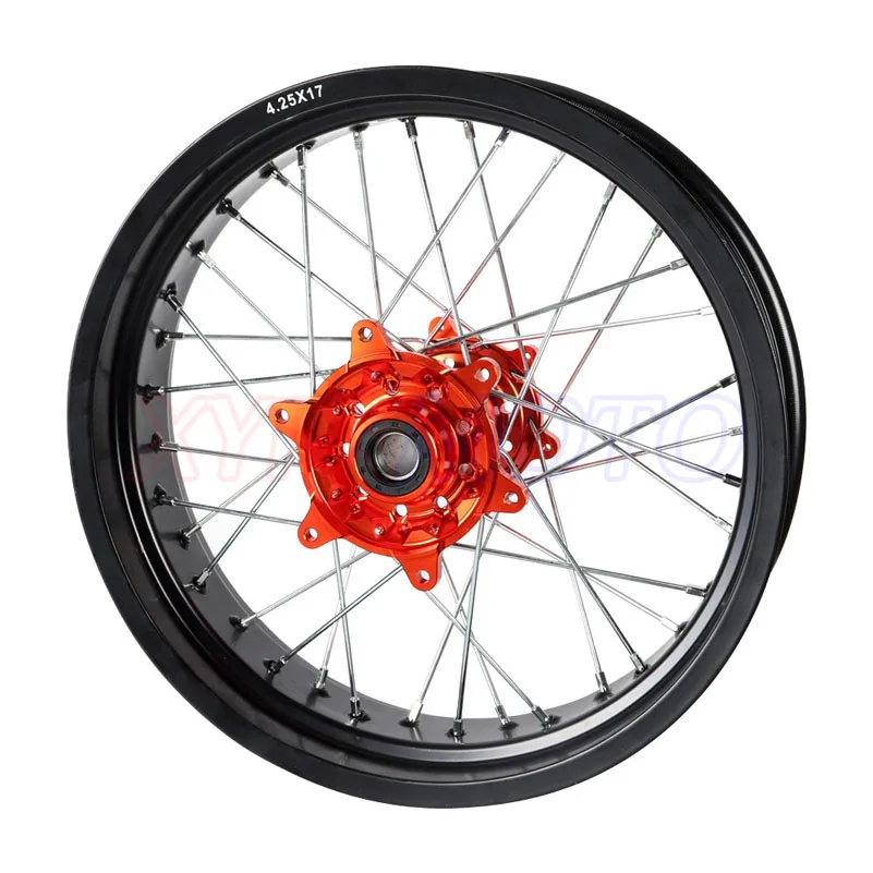 4 25*17 &quotSupermotard Raer колесный оранжевый обод ступицы для KTM SXF EXC-R SX EXC 300 450 125 250 350 530