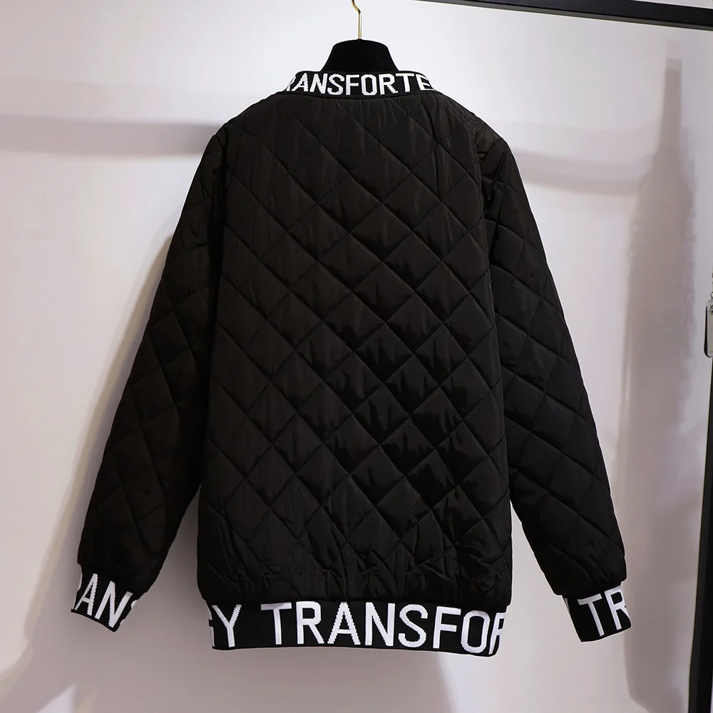 Осень-зима 2021 женская одежда стеганая куртка большая свободная черная Толстая