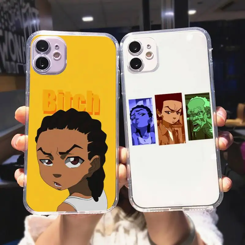 

Прозрачный чехол Huey Freeman для iPhone 11 12 Mini 13 Pro XS Max X 8 7 6s Plus 5 SE XR