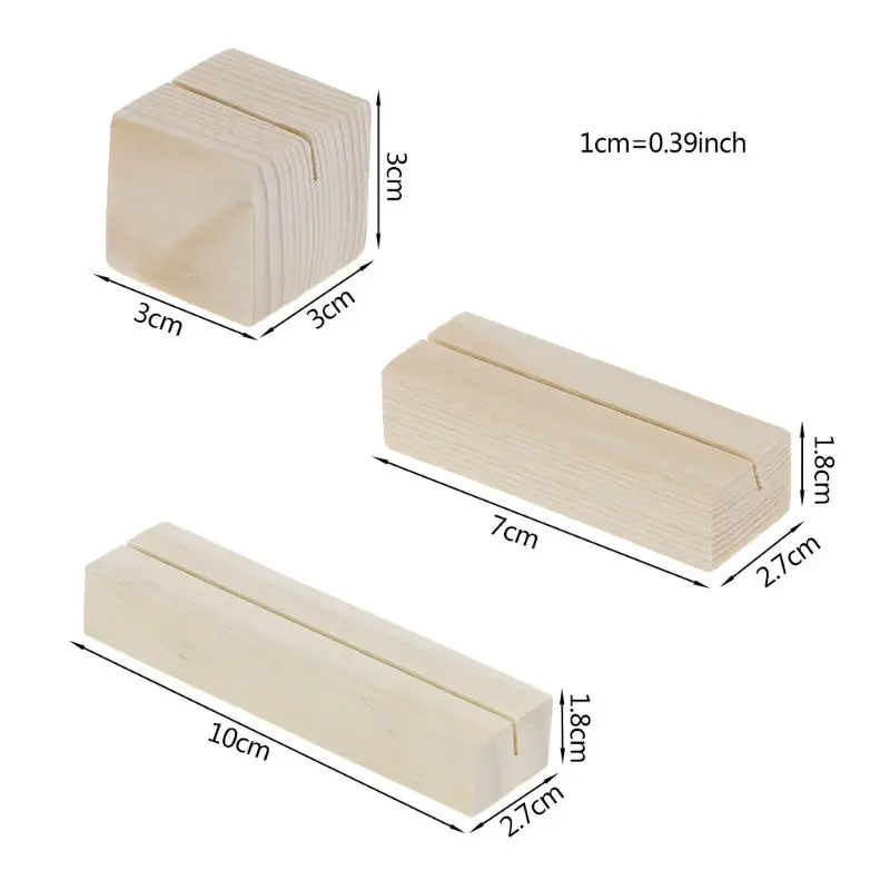 

1PC Bevel Natural Wood Memo Clips Photo Holder Clamps Stand Card Desktop Message Crafts