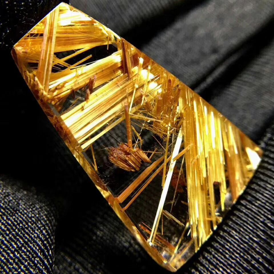 Натуральный Бразильский золотой Rutilated Кварцевый кулон для женщин и мужчин