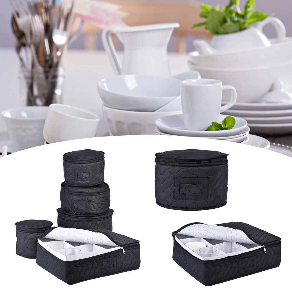 

Dinnerware Storage Bag Round Plate Cup Felt Protectors Case for Cups Champagne Glass