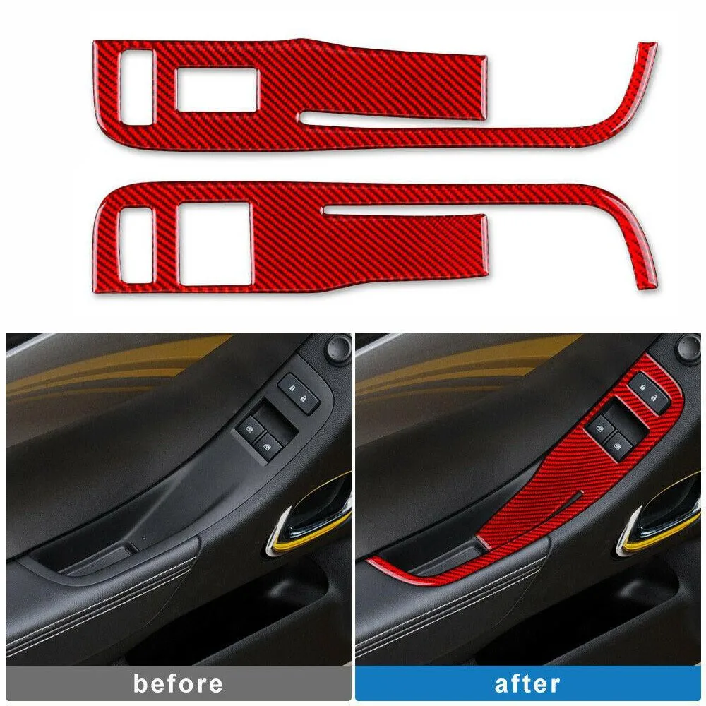 

2pcs Window Control Switch Cover Car DIY For Chevrolet Camaro 2013-2015