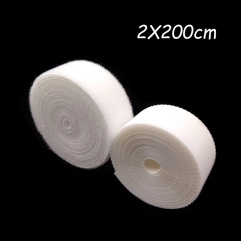 White 2cmX200cm 2 м липучка крючки и петли супер мягкие детские безопасные для кожи пеленки diy одежда самоклеющиеся медицинского применения застежка швейные аксессуары - Цвет: White 2cmX200cm