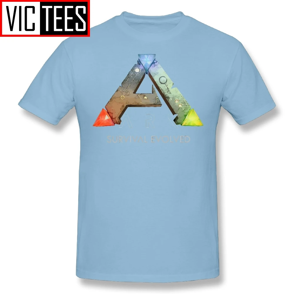 Мужские футболки Ark Survival Evolved Games, мужские хлопковые футболки, повседневные футболки с круглым воротником, черные - Цвет: Небесно-голубой