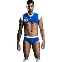 mens football players role play hot sexy uniform set with stockings cosplay gay bar pole dance erotic costume outfits clubwear