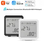 Умный Wi-Fi датчик температуры и влажности, комнатный гигрометр, термометр с ЖК-дисплеем, поддержка Alexa Google Assistant