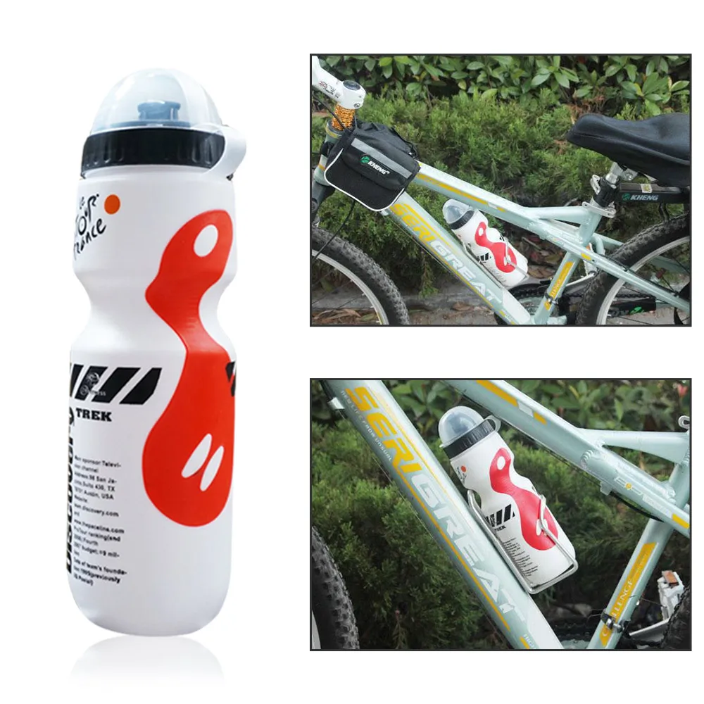 

750ml Bicycle Water Bottle Set Water Bottle + Bottle Cage Set Leakproof Outdoor Ultra-light Portable Water Bottle Equipment