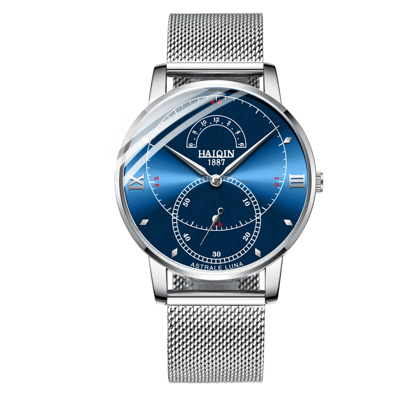 Часы наручные HAIQIN Мужские кварцевые модные брендовые Роскошные спортивные с