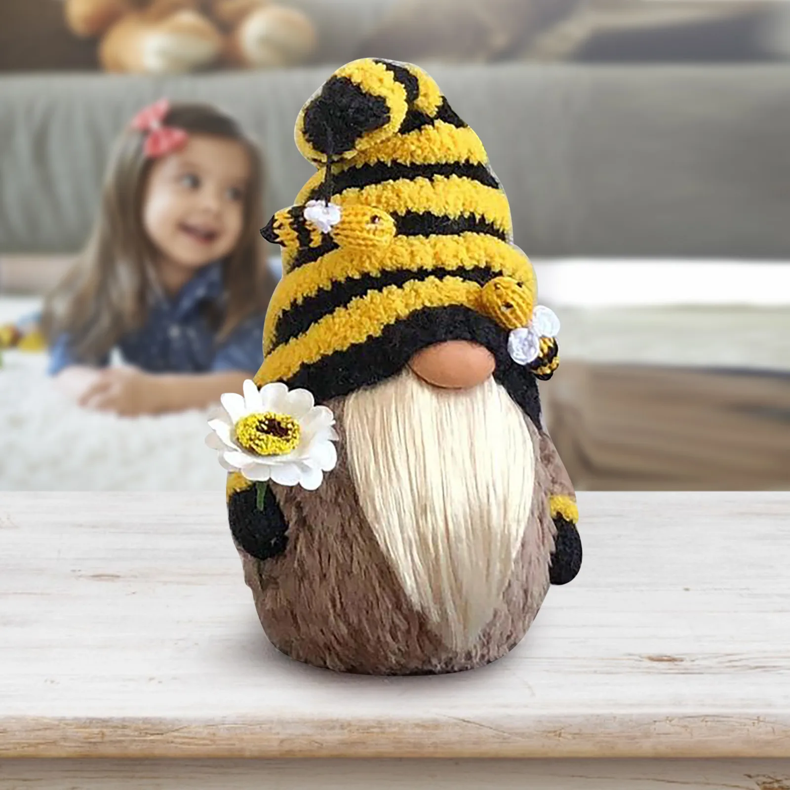 

Hot Selling Bee Festival Decorations 2PCS Bumble Bee Striped Gnome Scandinavian Tomte Nisse Swedish Honey Bee Elfs Home