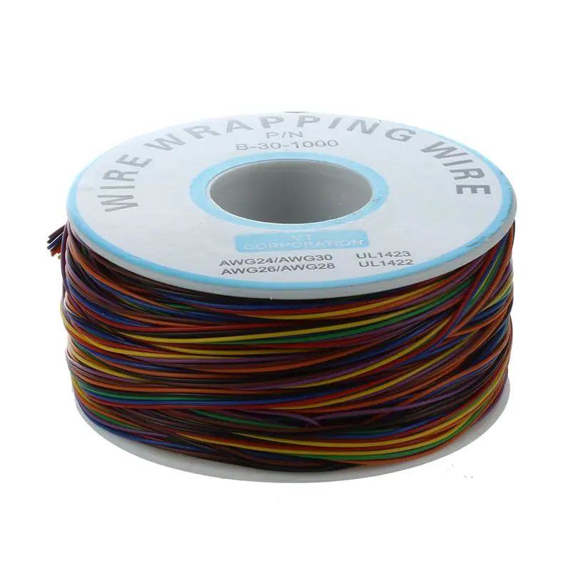 P/N B 30 1000 200 м 30AWG 8 жильный Цветной изоляции Тесты упаковки кабеля|Электрические