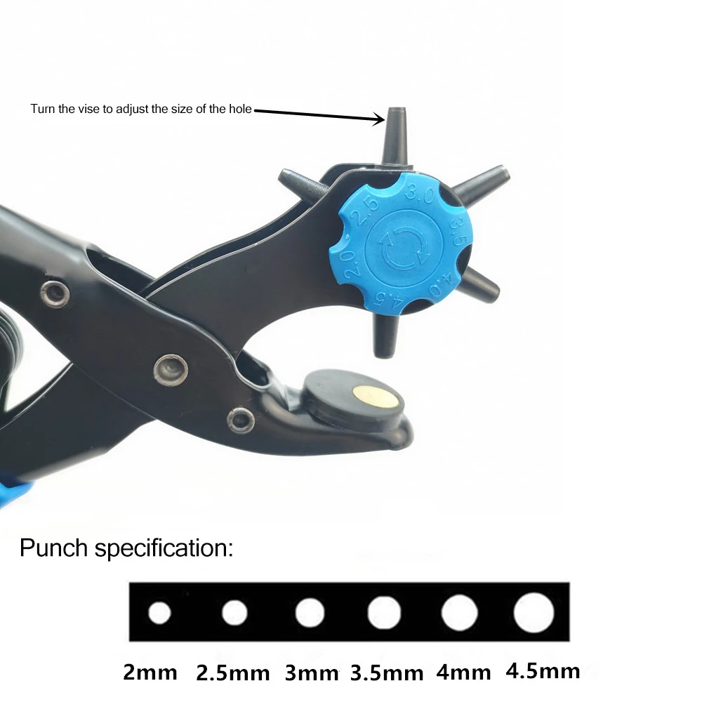 Дешево Дырокол для кожаного ремня, набор инструментов, плоскогубцы для заклепок, вращающиеся регулируемые размеры сумок, ремешки для часов, домашн...