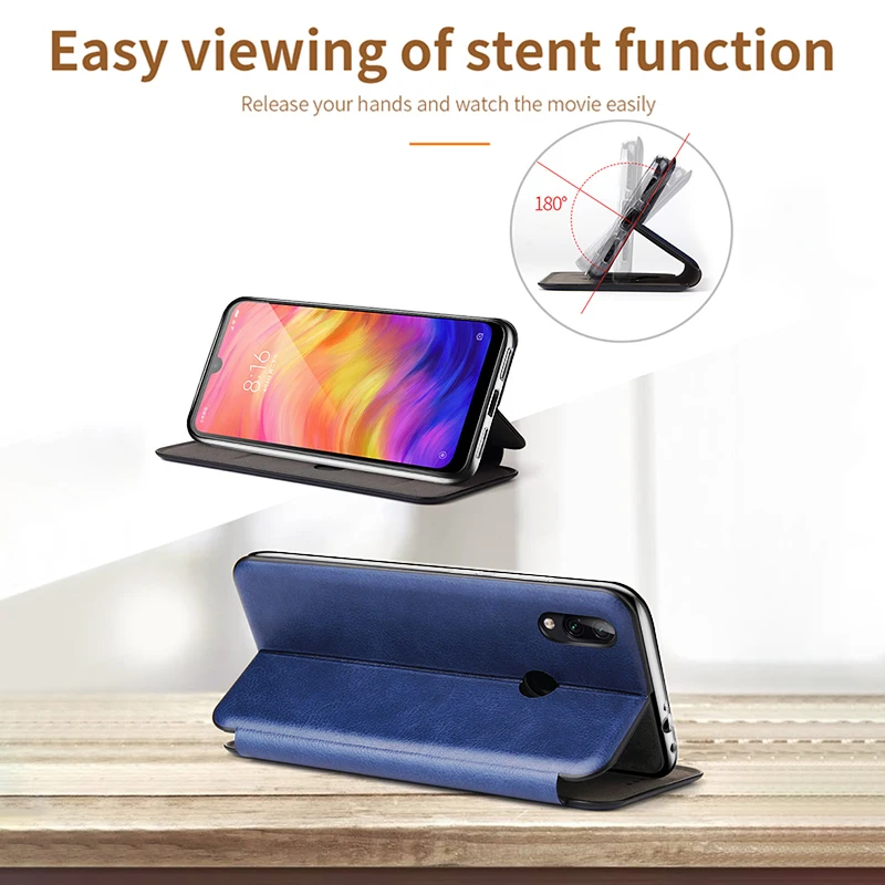 Redmi Note 8T Case Leather Book Cover for Xiaomi 7 8 6 5 K20 Pro 8A 7A 5Plus Magnetic Flip Wallet 360 Anti Shock | Мобильные