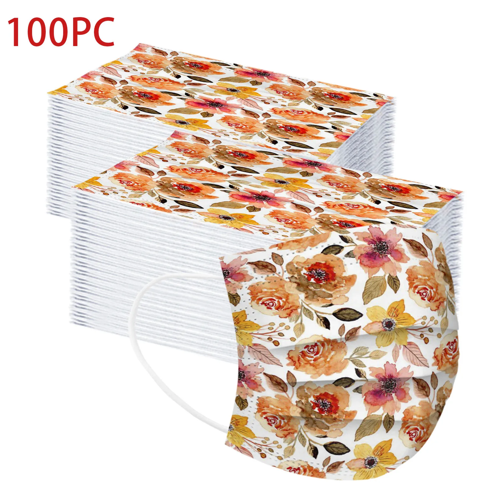 Повязка на голову маска унисекс Женская одноразовая для лица с цветочным принтом