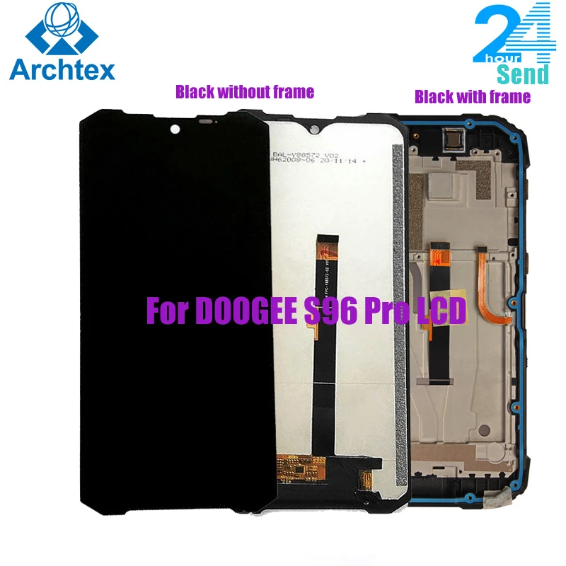 6.22 inch For Original DOOGEE S96 Pro LCD Display With Frame+ Touch Screen Digitizer Assembly Replacement Glass