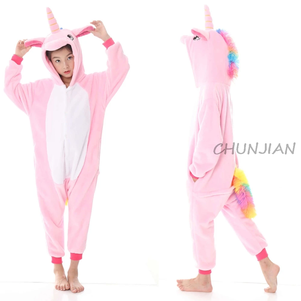 LA14 Детская Фланелевая пижама с единорогом; детская пижама; Pijama De Unicornio Infantil Pyjama Licorne Enfant; Пижама с единорогом и животными - Цвет: LA14