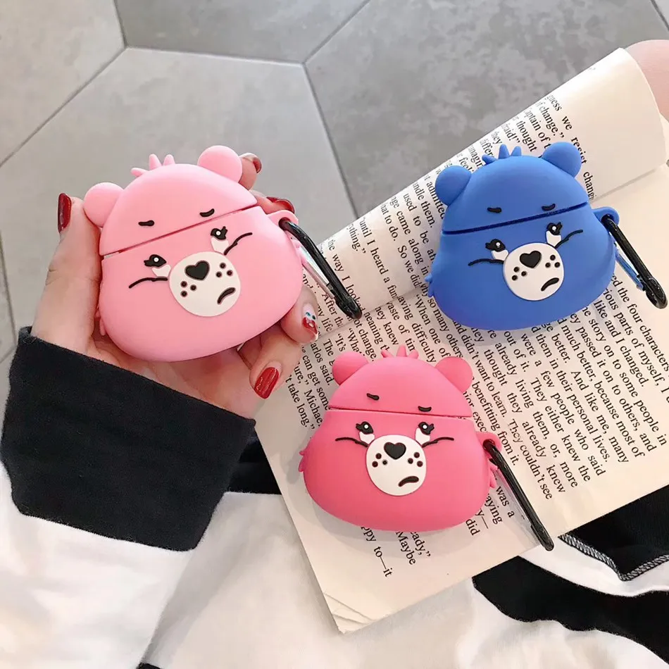 3D чехол для наушников для AirPods, силиконовый чехол, милый ins, медведь, собака, чехол для Apple Air pods 2, наушники/Earburd/Earpods, чехол, ремешок