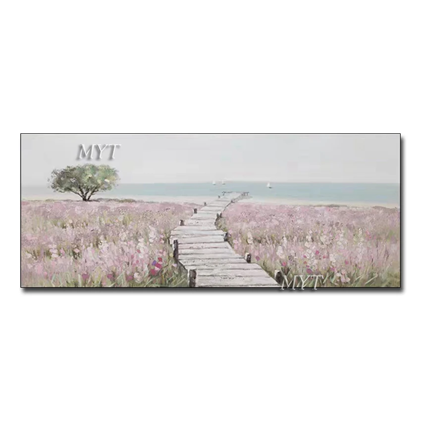 Картина маслом на холсте Море розовых цветов|Рисование и каллиграфия| |