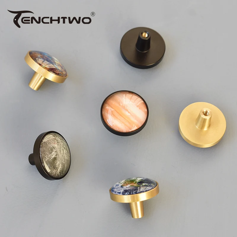 Мебельные ручки TENCHTWO с изображением планеты черные медные для кухонного шкафа