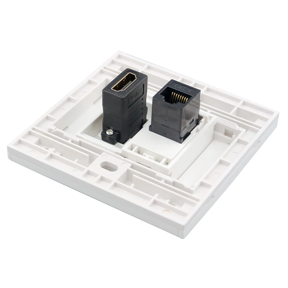 

Wall Outlet White Color With CAT6 RJ45 Female To Female Wall Panel Network Extender 60mm Screw Hole Distance 1PC