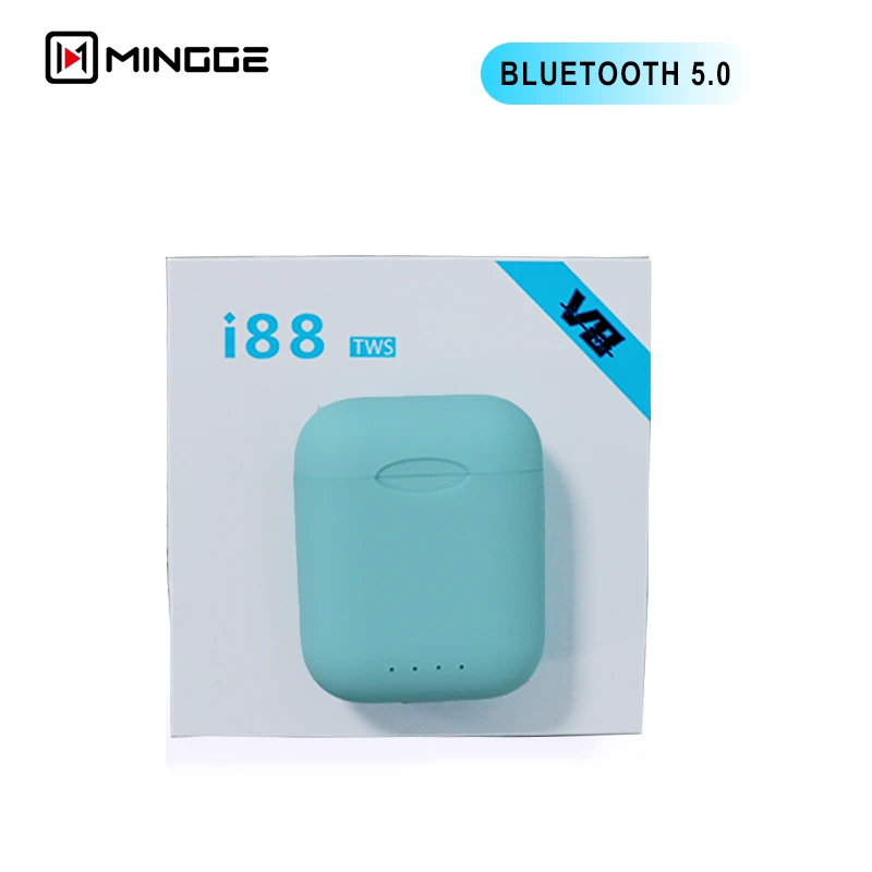 I88 TWS Twins беспроводные наушники Мини Bluetooth V5.0 стерео гарнитура наушники для всех смартфонов - Цвет: Зеленый