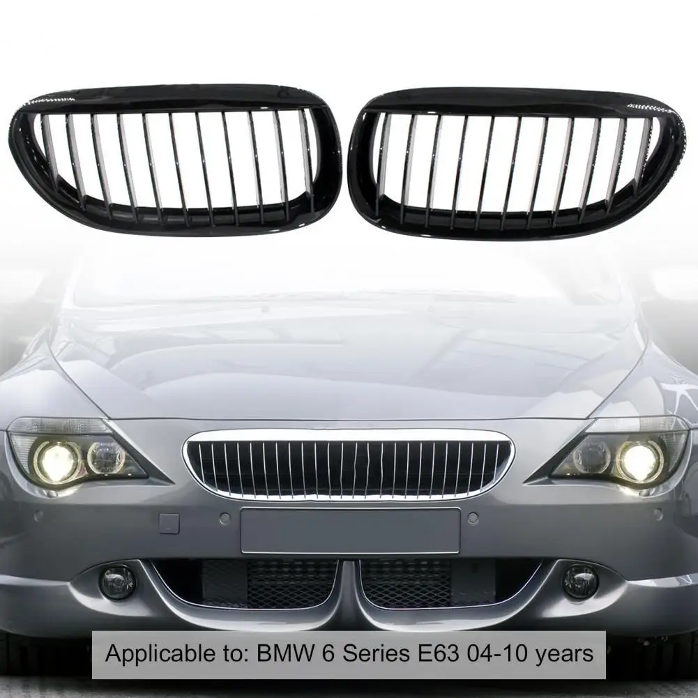 

80% Hot Sales!! 2Pcs Car Grilles Sturdy Anti-Corrosion Lightweight Glossy Black Kidney Grilles 51137008915 51137077931 511370089