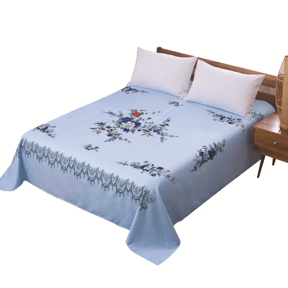 

1pc Cartoon Avocado Printed Bed Sheet Floral Flat Sheet Lace Solid Color Bed Spread Plaid Bed Cover Fruit no Pillowcase