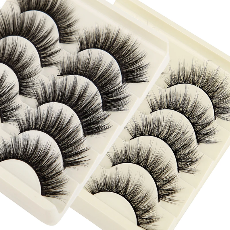 

5Pairs 3D artificial mink eyelashes natural thick and long false eyelashes dramatic false eyelashes extension makeup eyelashes