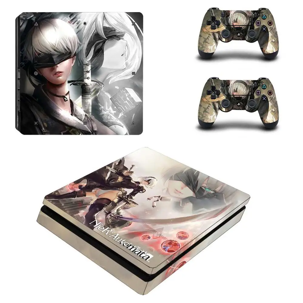 NieR Automata полное покрытие лицевые панели PS4 тонкая кожа Виниловая наклейка, стикер для консоли Playstation 4 и контроллеров PS4 Slim Skin