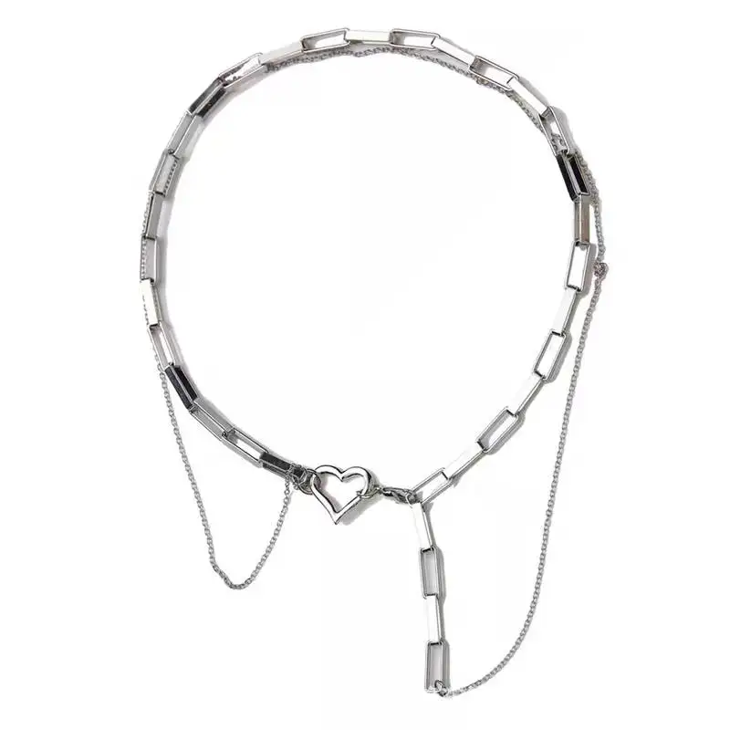 

Trendy Heart desgin Link Necklace Chain Choker Necklace for Women Accessories Fashion Jewellery