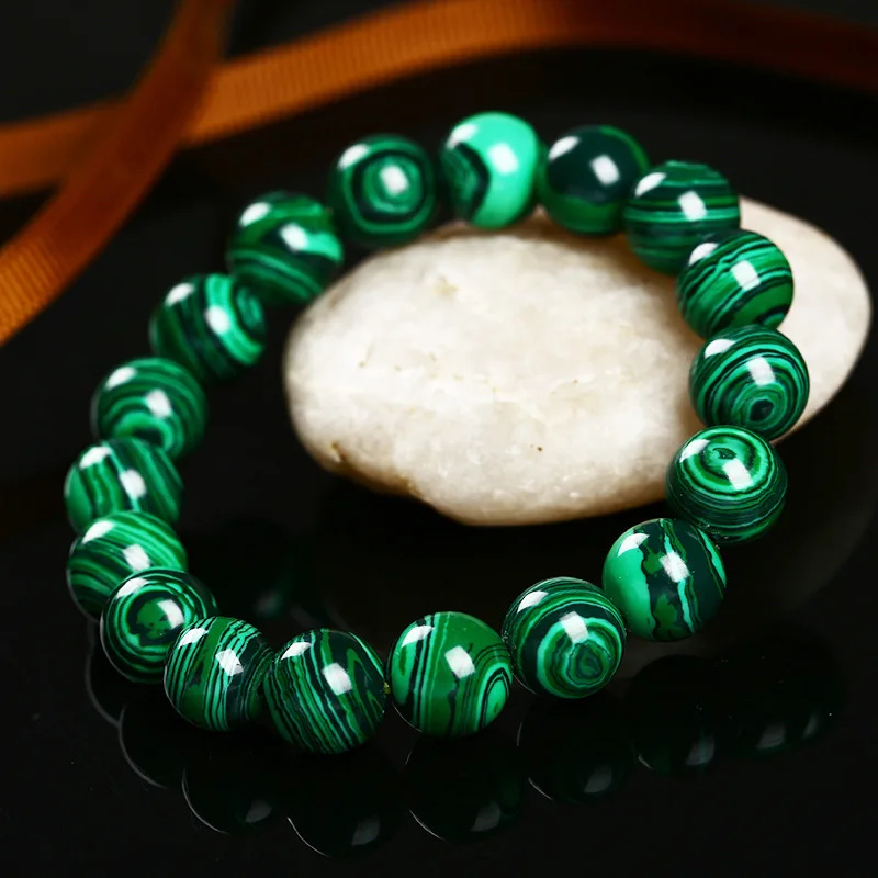 

Higth Quality Fashion Green Malachite Men Bracelets&Bangle for Women Crystal Charm Bracelet Buddhist beads Birthday Jewelry Gift