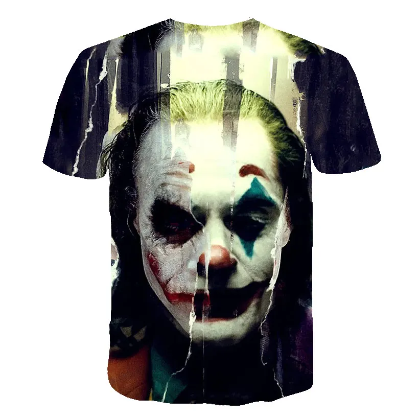 

2020 New Men's O-neck T-shirt Funny Cool Clown Face Shirt 3D Printed Fashionable Short Sleeve Round Neck Shirt Fashionable Stree
