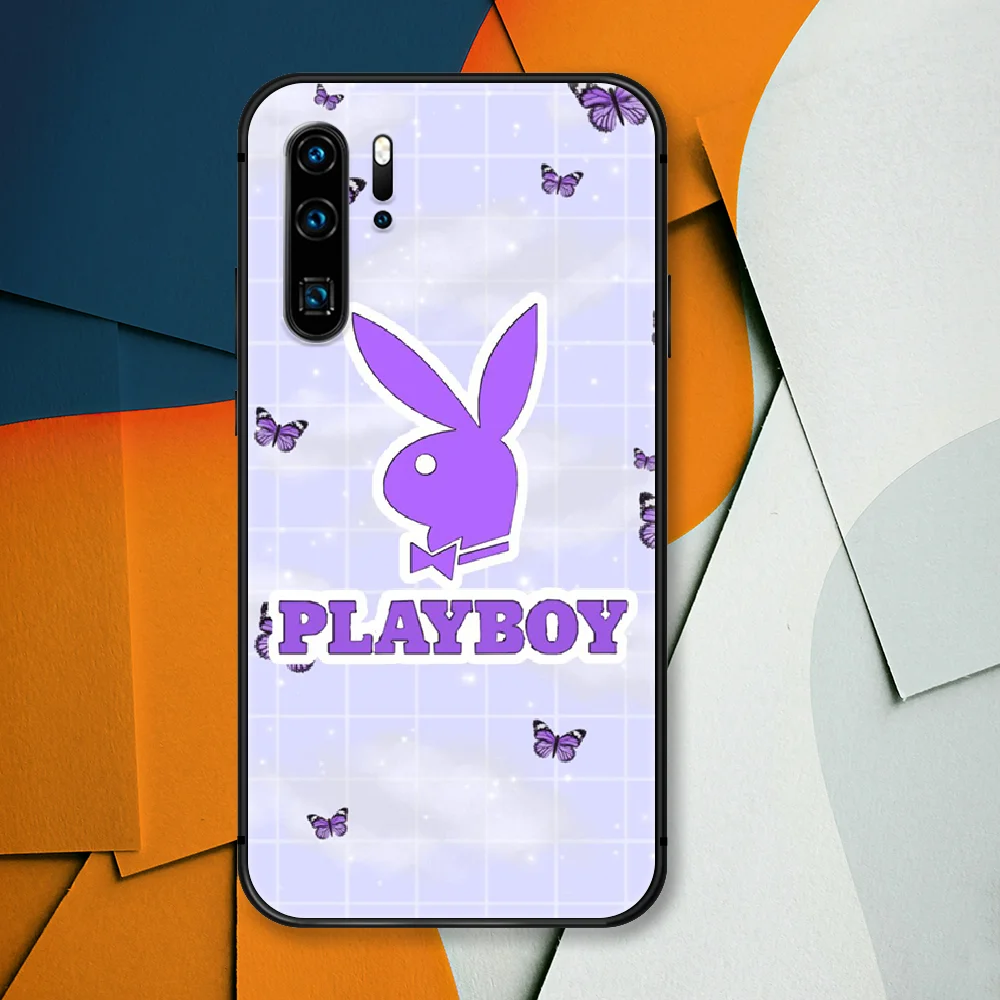 

PlayBoe Fashion Brand Rabbit Phone Case For Huawei P Mate Smart 10 20 30 40 Lite Z 2019 Pro black Cell Trend Cover 3D Funda