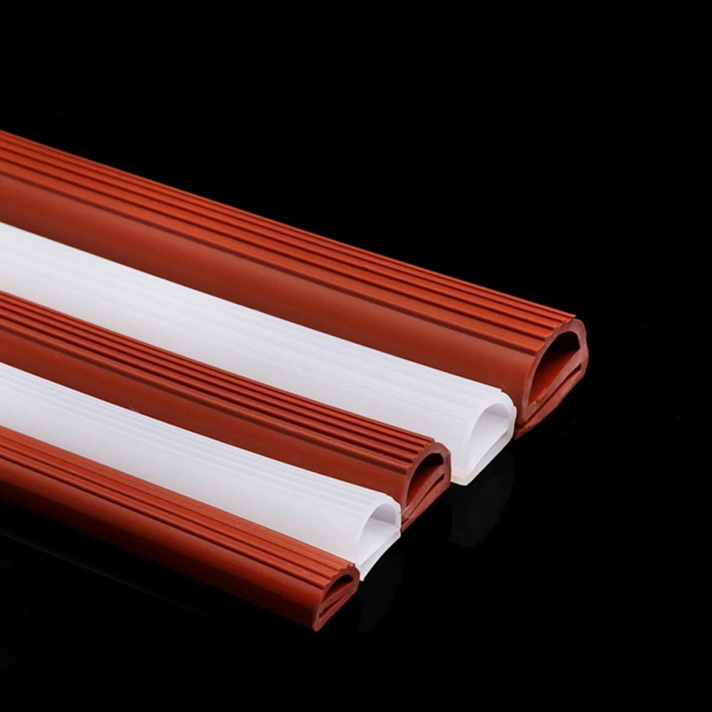 

1/2/3/5/10 Meter Silicone E Type Strip Oven Door Freezer Door Steaming Machine Rubber Sealing Bar Red/White