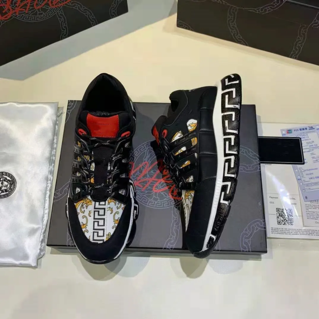 

2021 new luxury brand casual running shoes men's high quality leather sneaker couples