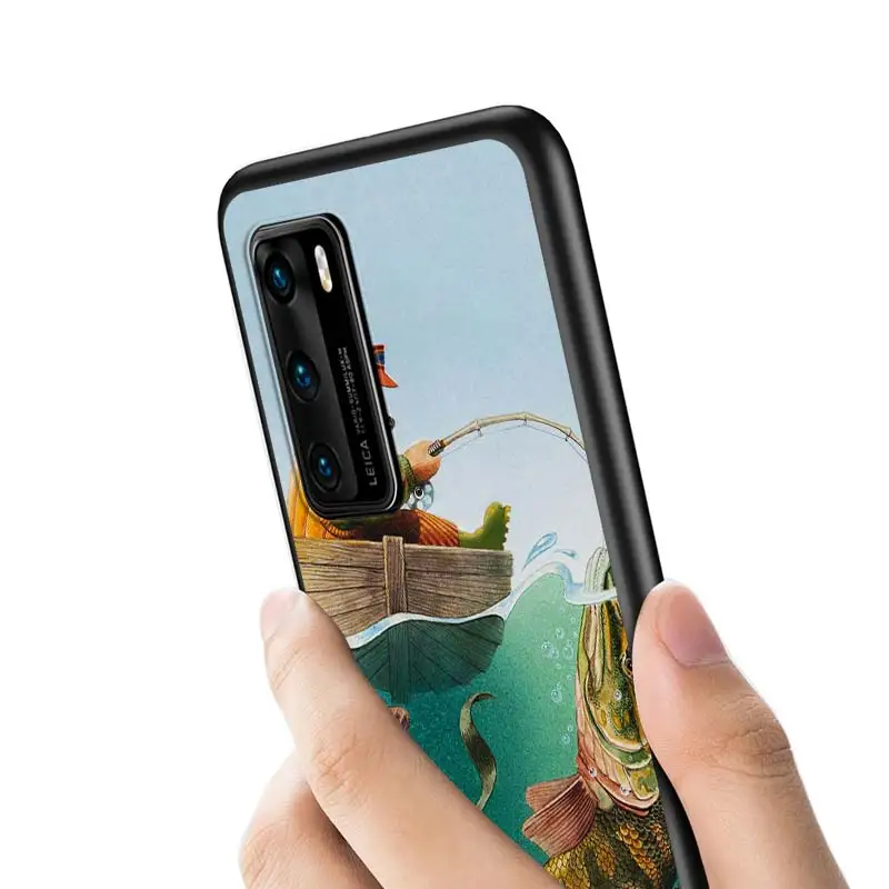 

Hot Trout Panel Fish Fishing Style for Huawei P40 P30 P20 Pro P10 P9 P8 Lite E Pro P Smart Z Plus 2020 2019 Phone Case