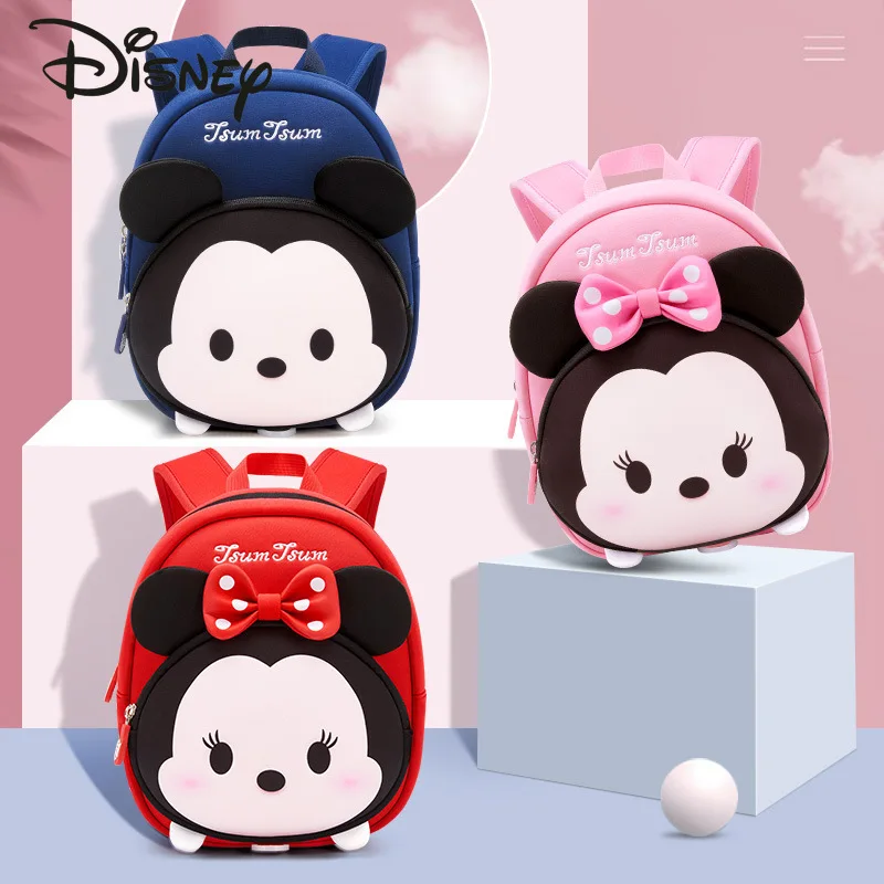 

Disney Cute Mickey Toddler Boys and Girls Schoolbag Toddler Baby Minnie Anti-lost Multifunctional Lightweight Fashion Backpack