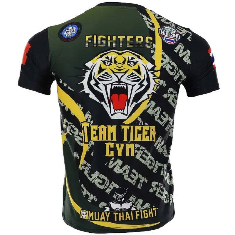 Мужская футболка MMA tiger тематика Бразильское джиу-джитсу с длинным рукавом для