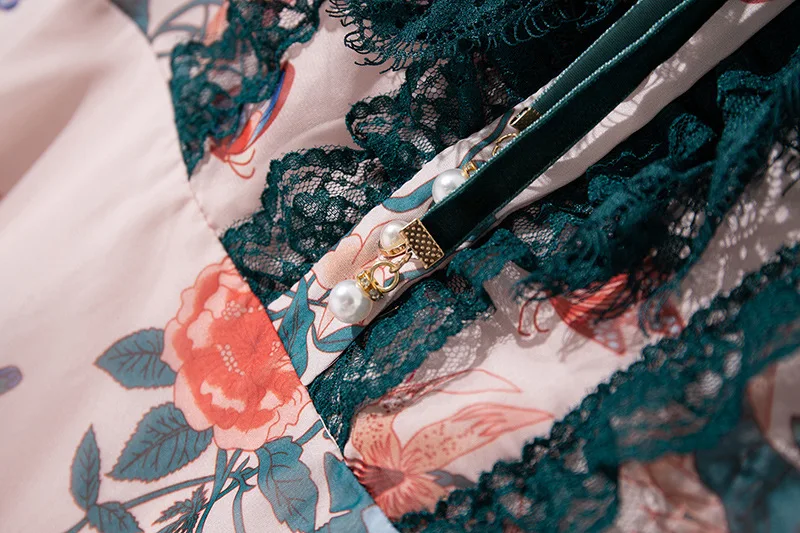 Женское модное подиумное платье с круглым вырезом и короткими рукавами оборками