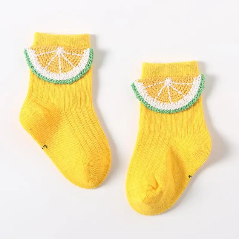 0-7 Years Old Newborn Socks Boys and Girls Soft Cotton Socks Children Socks Girls Striped Fruit Cute Socks Children Baby Socks