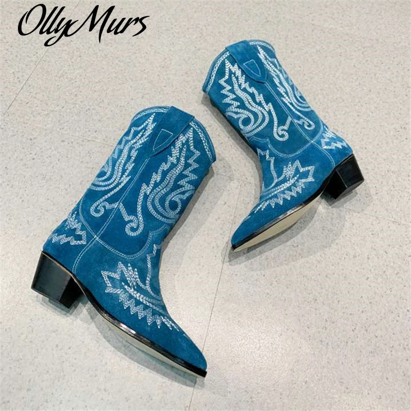 

Женские ботильоны с вышивкой, без застежки, на осень/зиму