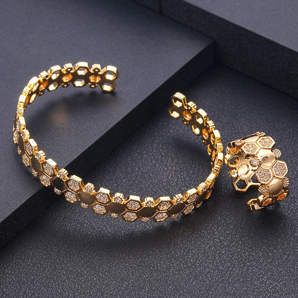 Jankelly на руку люксовый уникальный браслет кольцо Ювелирные наборы для женщин