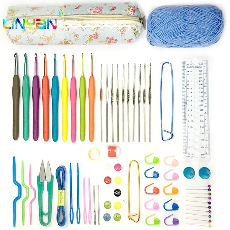 Новые Алюминиевые крючки для вязания крючком набор игл agulha de croche TPR вязаные иглы