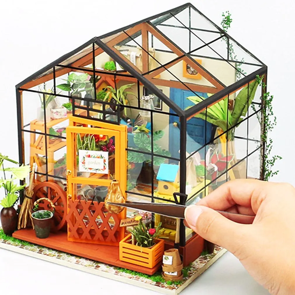 Robotime 3D деревянные головоломки DIY кукольный домик модель здания крышка миниатюрные ручной работы обучающая игрушка дерево ремесло подарок для детей