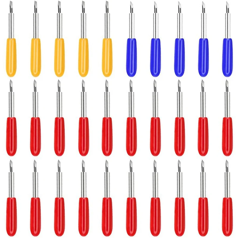 

50Pcs Cutting Blades for Cricut Explore Air/Air 2/Maker, 30/45/60 Degree Deep Cut Vinyl Blades for Cricut Maker Machines