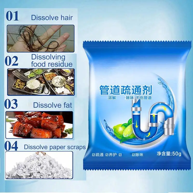 Yooap Pipe dredge cleaning powder hair jam сильная Ванна канализационная кухонная дезодорант для