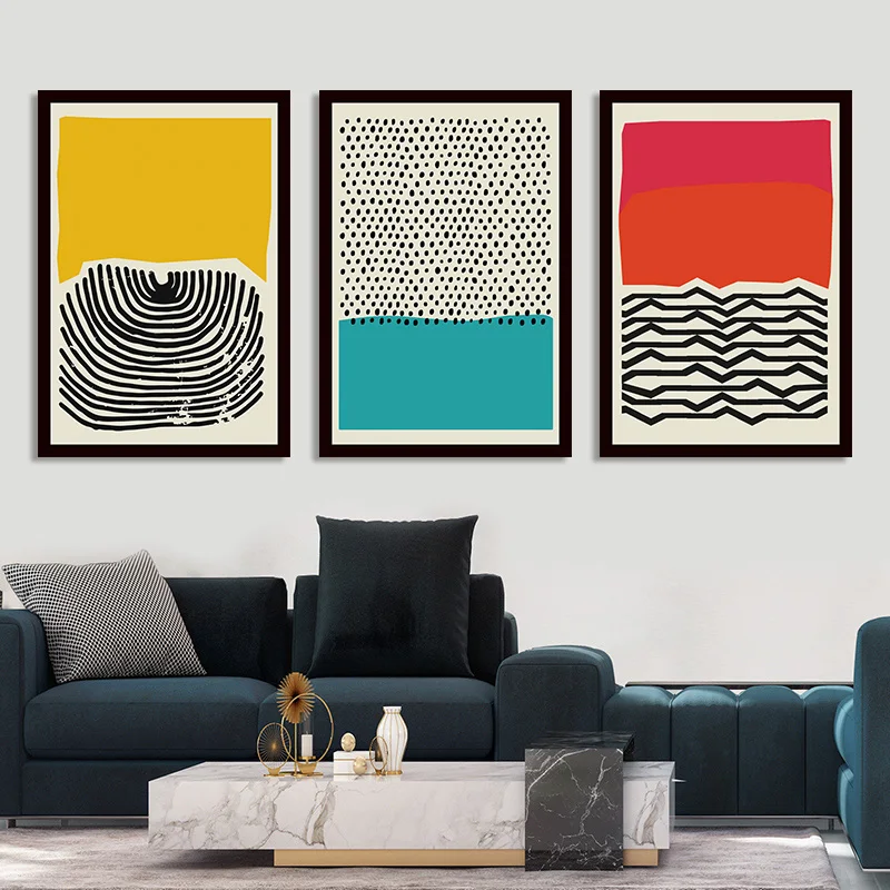 Современные абстрактные геометрические картины на холсте Morandi цветные круглые