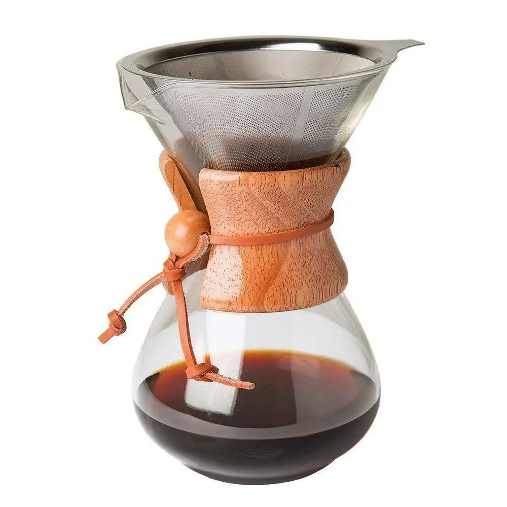 

High-Borosilicate Glass 400ml Coffee Maker Coffee Kettle Professional Durable Manual Drip with Filter Pour-Over Drinkware