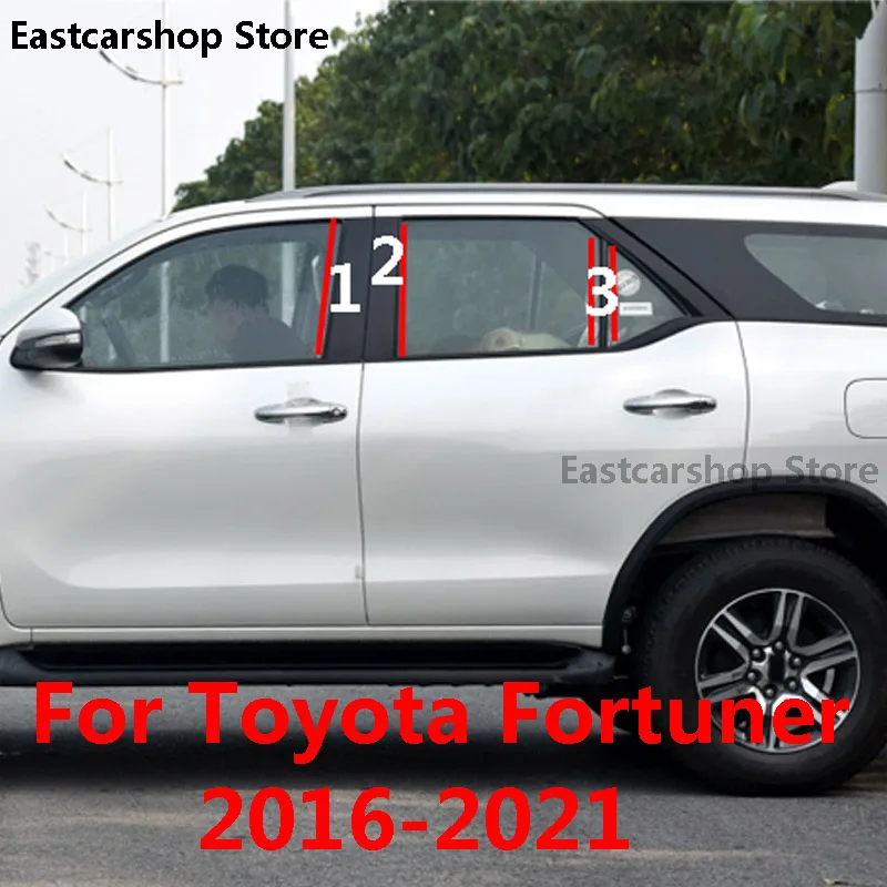 

Для Toyota Fortuner 2021 2020 2019 2018 2017 2016 Автомобильная Центральная средняя Колонка PC оконная отделка B C опорная полоса Защитная Наклейка